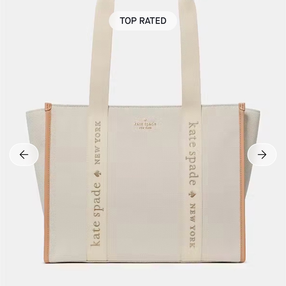 Kate Spade Kip Large Canvas Tote in Light Fawn